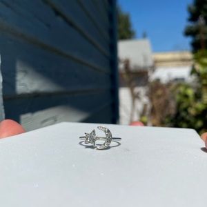 Moon and star ring